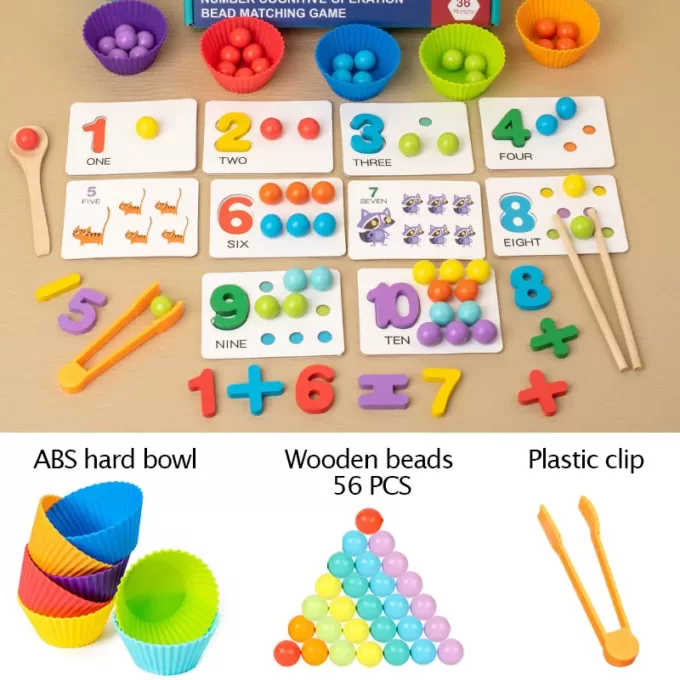 Educational Clip Beads Sorting Bowls Toy Children