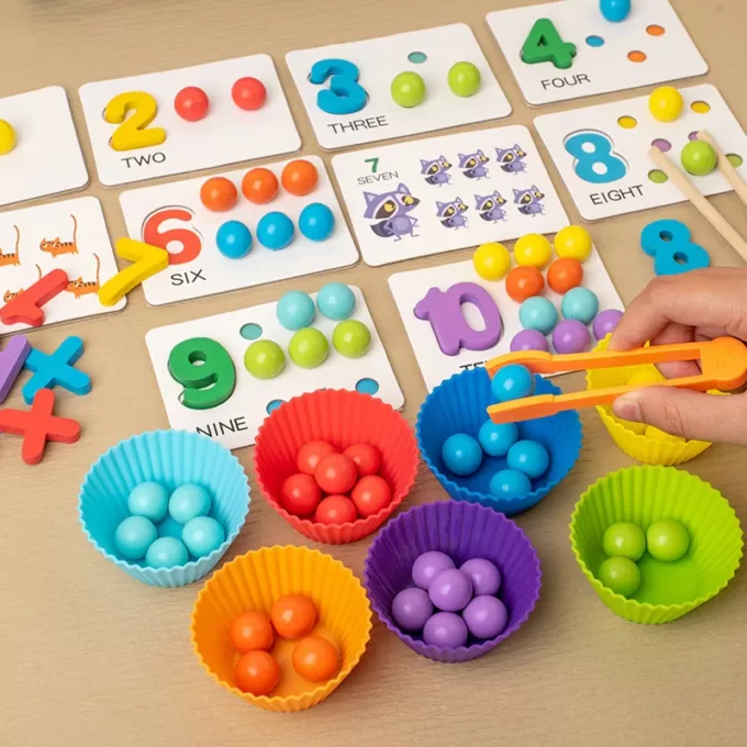 Educational Clip Beads Sorting Bowls Toy Children